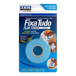 Fita dupla face com espuma para uso interno e externo - Tekbond