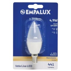 Vela lisa led branca quente de 4,9w - Empalux